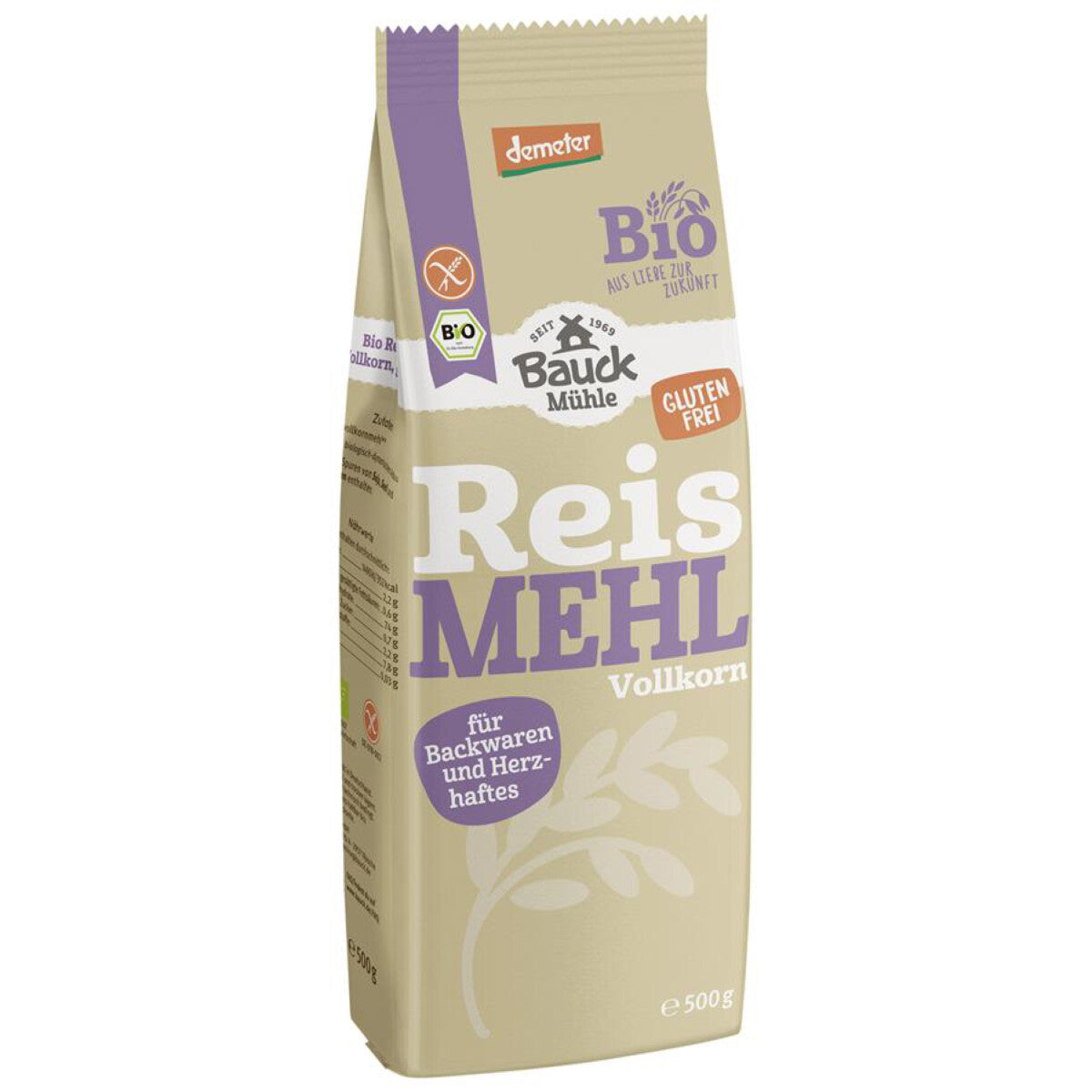 BAUCKHOF Reismehl Vollkorn - 500g