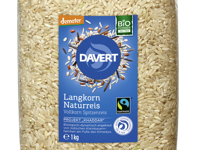 DAVERT 	Langkorn Naturreis Vollkorn - 1kg 