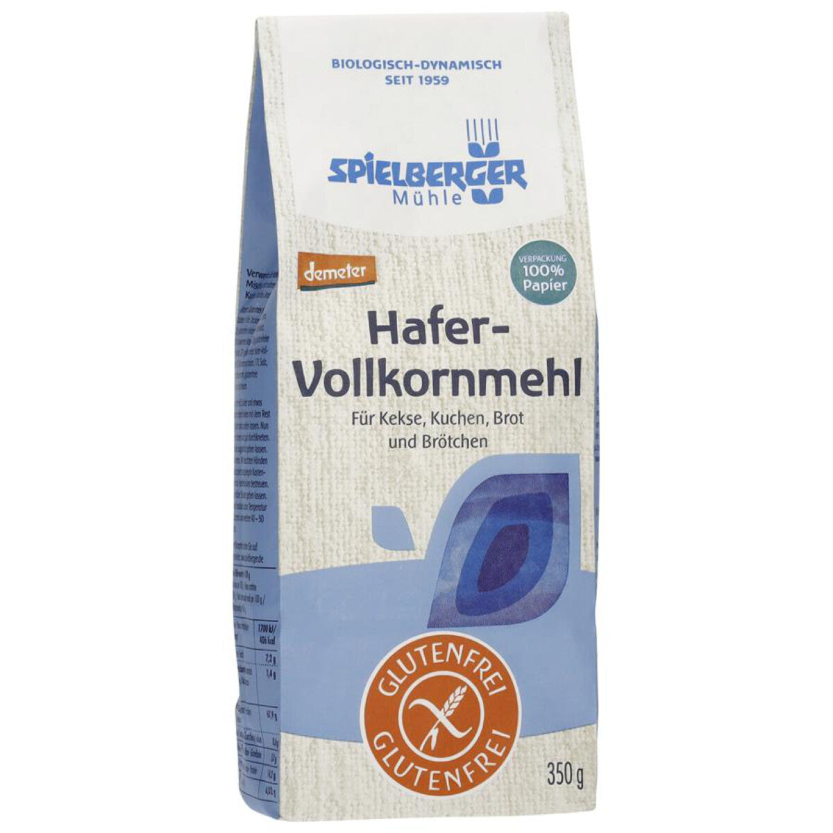 SPIELBERGER MÜHLE Glutenfreies Hafervollkornmehl - 350 g