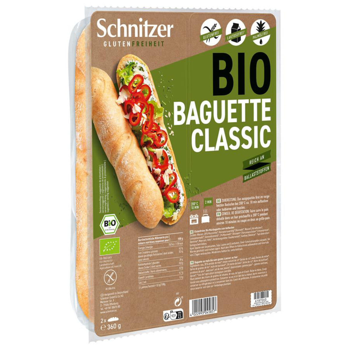 SCHNITZER GLUTENFREI Baguette Classic - 360 g