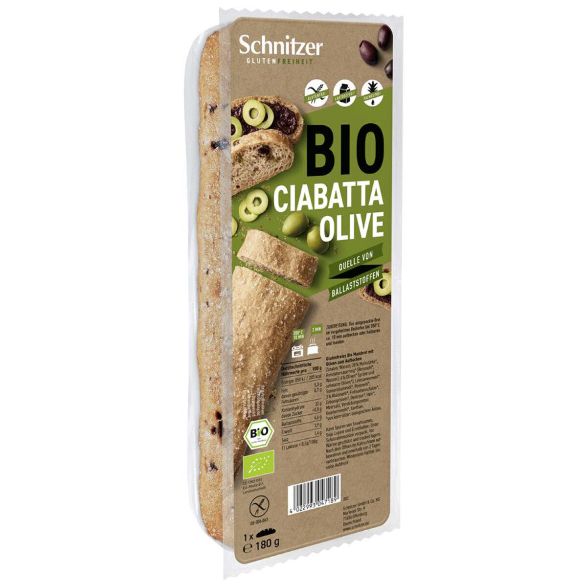 SCHNITZER GLUTENFREI Ciabatta Olive - 180 g