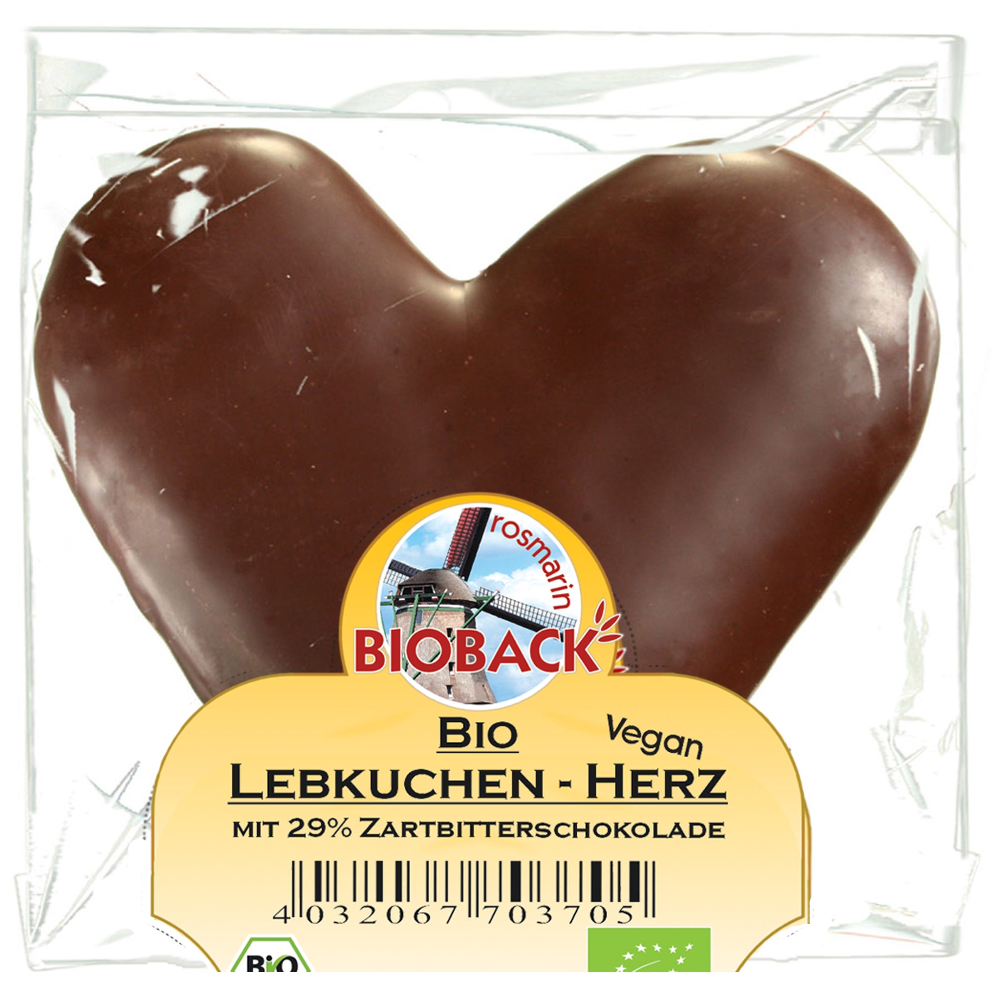 ROSMARIN BIOBACK Lebkuchenherz Zartbitter - 42 g 