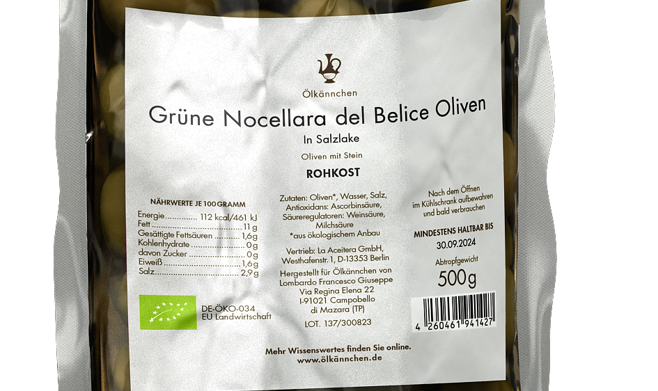 ÖLKÄNNCHEN grüne Nocellara - 500g 