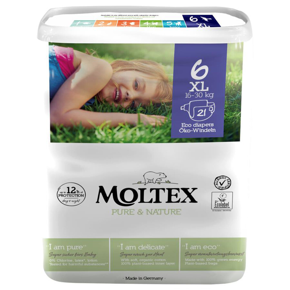 MOLTEX NATURE 6 XL Windeln 16-30 kg - 21 Stk.