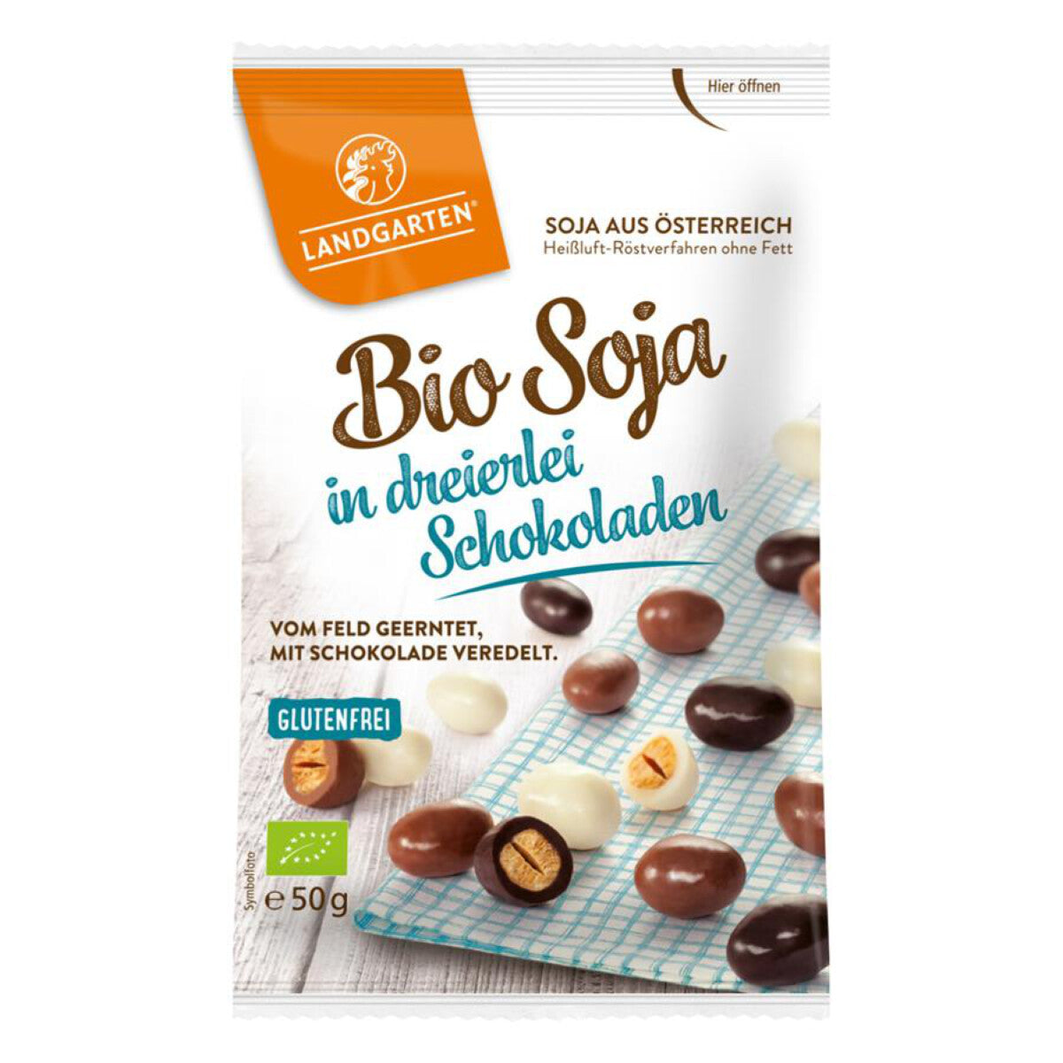 LANDGARTEN Soja in dreierlei Schokolade - 50 g